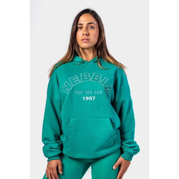  Oversize mikina s kapucňou GYM RAT 256 GREEN Nebbia 