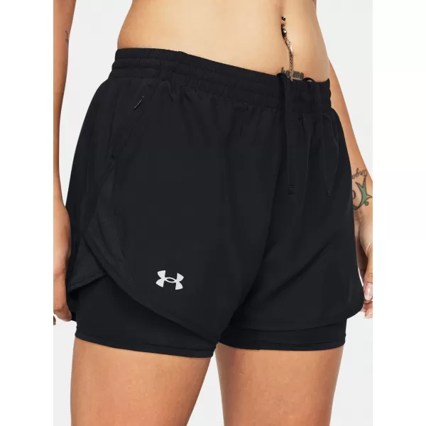 Dámske šortky UNDER ARMOUR FLY BY 2-IN-1 SHORTS 1382440-001 ČIERNA 