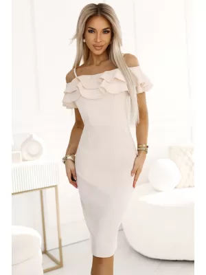 Šaty NUMOCO CARMEN 599-1 BÉŽOVÁ