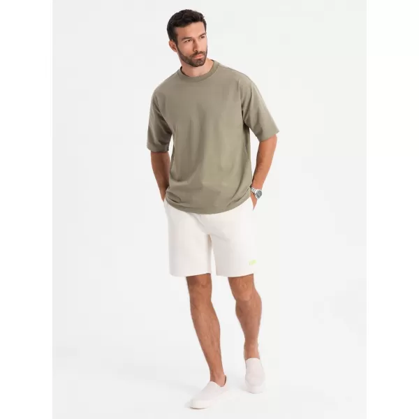  Pánske tričko OMBRE OM-TSBC-0234 KAKI 