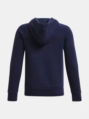 Chlapčenská mikina UNDER ARMOUR RIVAL FLEECE FZ HOODIE 1379794-410 MODRÁ