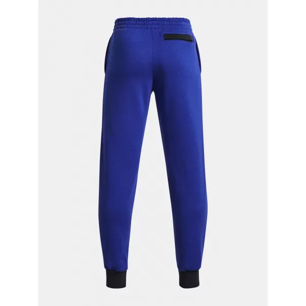  Chlapčenské tepláky UNDER ARMOUR RIVAL FLEECE SCRIPT JGRS 1379789-400 MODRÁ 