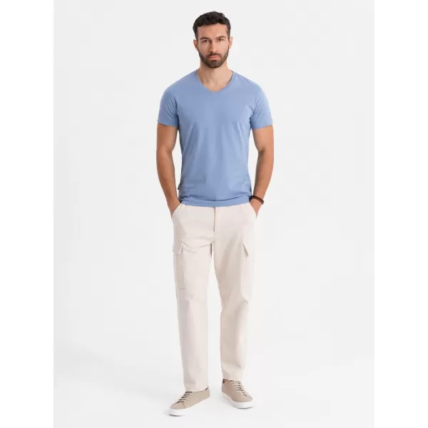  Tričko OMBRE OM-TSBS-0237 MODRÝ 