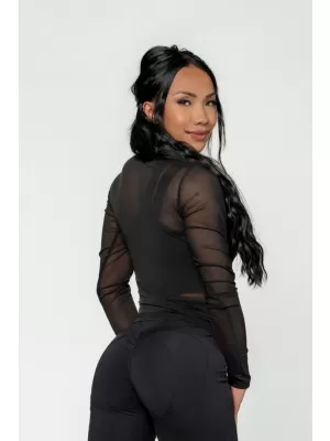 Dámsky top s dlhým rukávom INTENSE Sheer 847 Gold BLACK/GOLD Nebbia