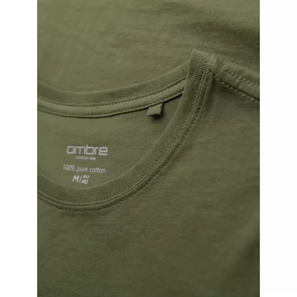  Pánske tričko OMBRE OM-TSBS-0236 KAKI 