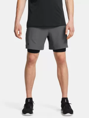 Pánske šortky UNDER ARMOUR VANISH WOVEN 2IN1 STS 1373764-025 SIVÁ
