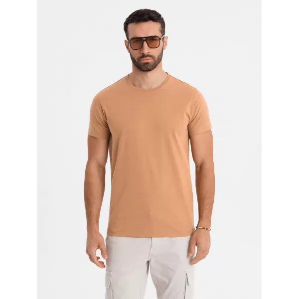  Pánske tričko OMBRE OM-TSBS-0236 HNEDÁ 