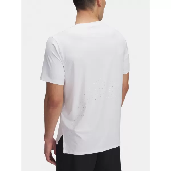  Pánske tričko UNDER ARMOUR LAUNCH ELITE SHORTSLEEVE 1389802-100 BIELA 