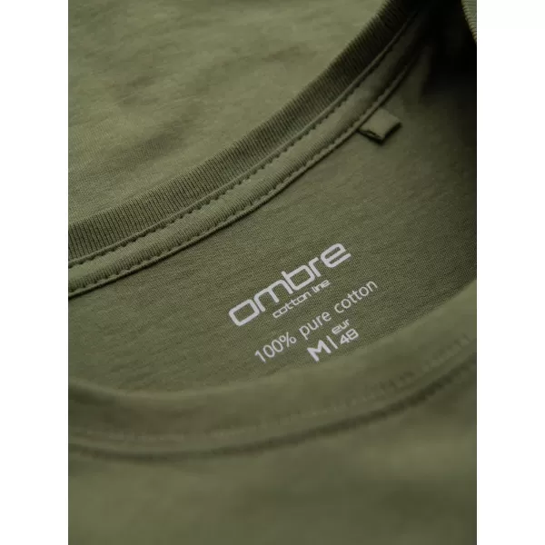  Pánske tričko OMBRE OM-TSBS-0236 KAKI 