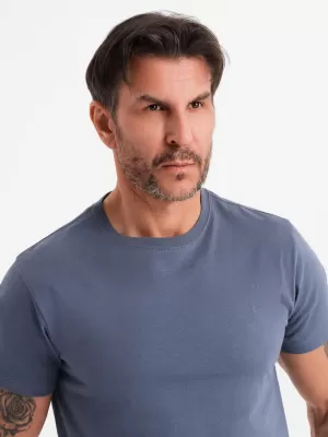 Pánske tričko OMBRE OM-TSBS-0236 MODRÝ DENIM