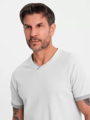 Pánske tričko OMBRE OM-TSCT-0198 SVETLO ŠEDÁ