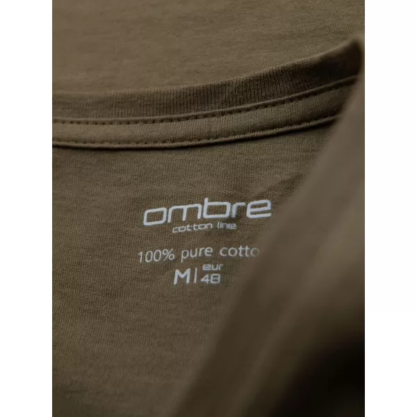  Pánske tričko OMBRE OM-TSBS-0237 TMAVÁ OLIVA 