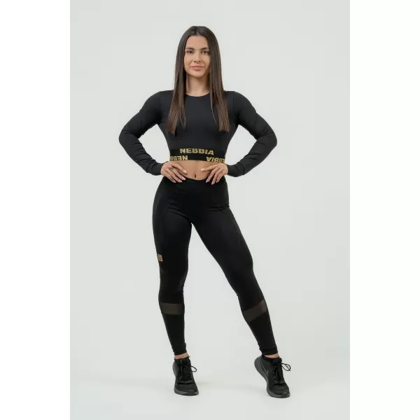  Dámske formujúce push-up legíny INTENSE Heart-Shaped 843 BLACK/GOLD Nebbia 