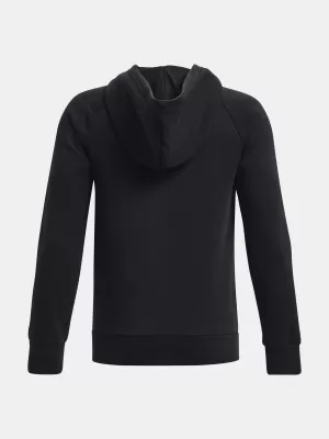 Chlapčenská mikina UNDER ARMOUR RIVAL FLEECE FZ HOODIE 1379794-001 ČIERNA