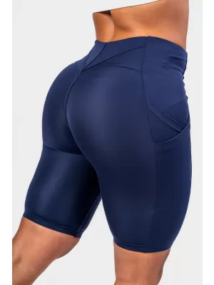 GYM THERAPY 628 DARK BLUE Nebbia 10-palcové cyklistické šortky s vysokým pásom