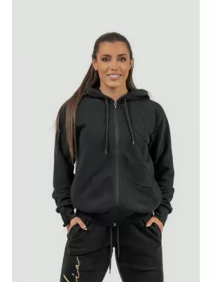 Dámska športová mikina s kapucňou INTENSE Signature 845 BLACK Nebbia