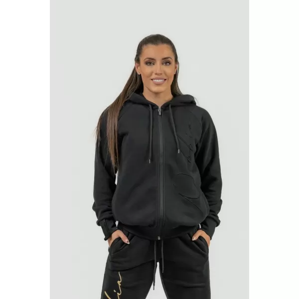  Dámska športová mikina s kapucňou INTENSE Signature 845 BLACK Nebbia 