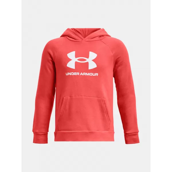  Chlapčenská mikina UNDER ARMOUR RIVAL FLEECE BL HOODIE 1379791-690 ČERVENÁ 