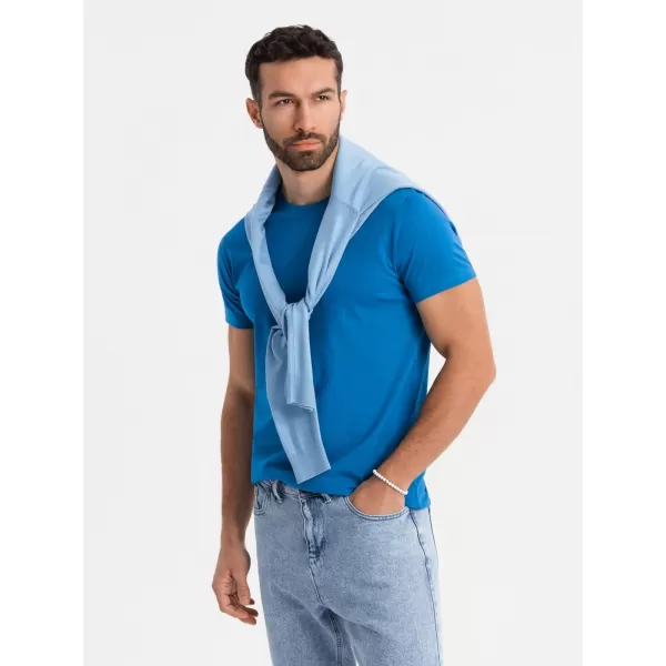  Pánske tričko OMBRE OM-TSBS-0236 MODRÁ 