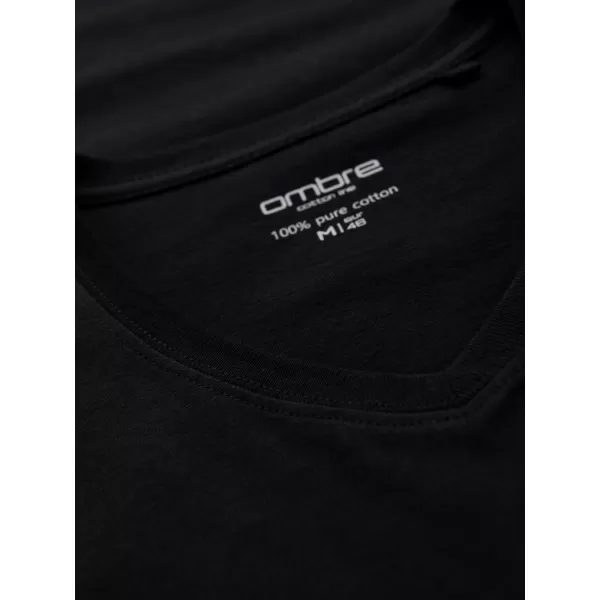  Pánske tričko OMBRE OM-TSBS-0237 ČIERNA 