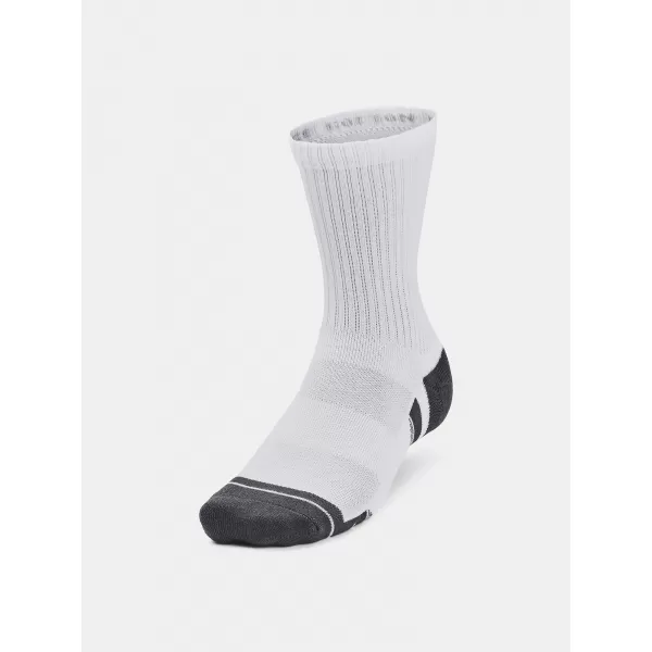  Ponožky UNDER ARMOUR PERFORMANCE COTTON 3P MID 1379530-100 BIELA 