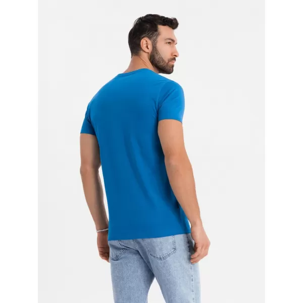  Pánske tričko OMBRE OM-TSBS-0236 MODRÁ 