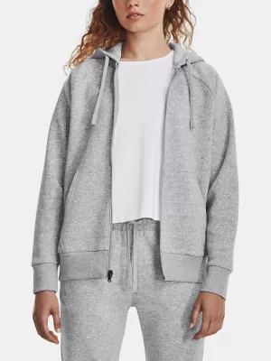 Dámska mikina UNDER ARMOUR RIVAL FLEECE FZ HOODIE 1379497-012 SIVÁ