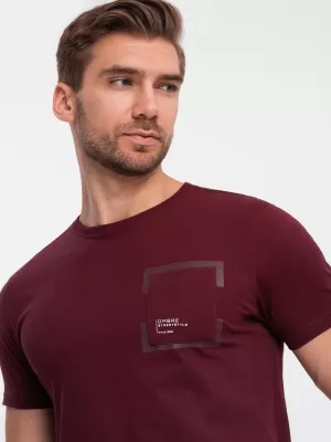 Pánske tričko OMBRE OM-TSPT-0154 GAŠTANOVÉ