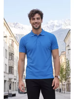Pánske tričko s golierom ALTISPORT NoPrint NP/ALM302 ŠNORCHLOVAŤ MODRÁ