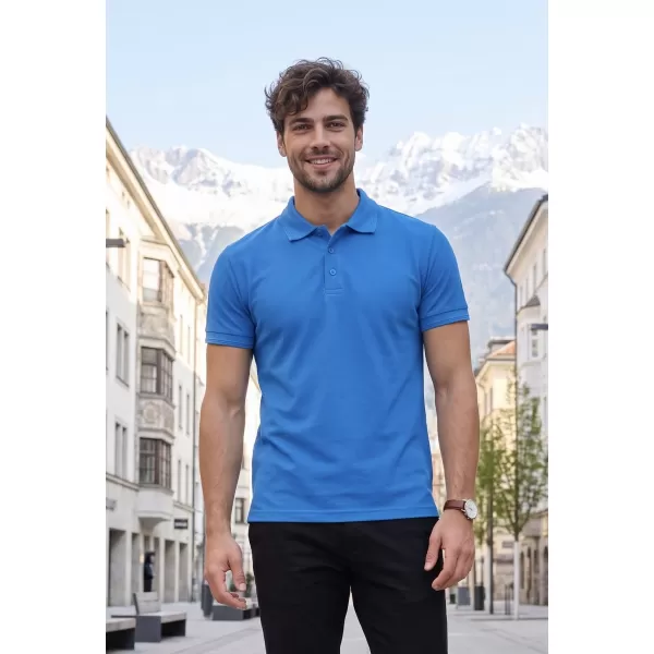  Pánske tričko s golierom ALTISPORT NoPrint NP/ALM302 ŠNORCHLOVAŤ MODRÁ 