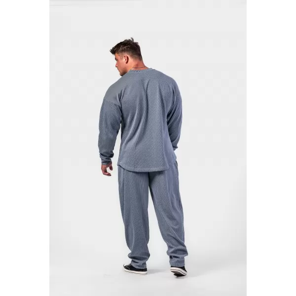  Oversized mikina bez kapucne SIGNATURE 797 BLUE Nebbia 