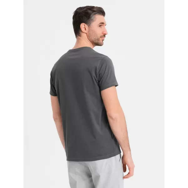  Pánske tričko OMBRE OM-TSBS-0236 GRAFIT 