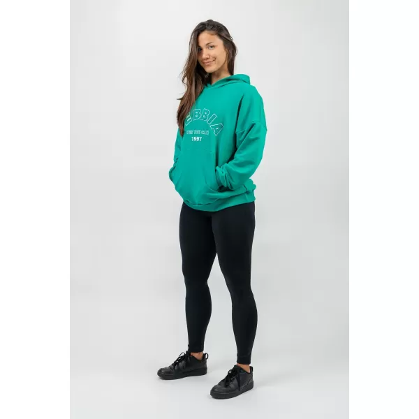  Oversize mikina s kapucňou GYM RAT 256 GREEN Nebbia 