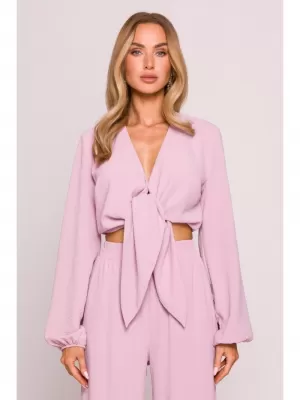 Dámsky crop top MOE M861 KREPOVO RUŽOVÁ