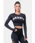 Športový crop top HERO dlhý rukáv 585 BLACK Nebbia