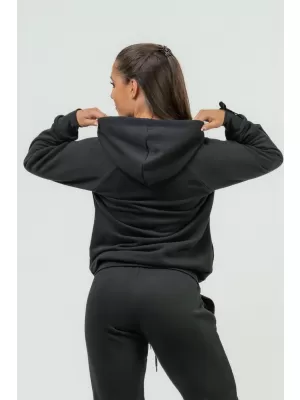 Dámska športová mikina s kapucňou INTENSE Signature 845 BLACK Nebbia