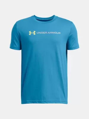 Chlapčenské tričko UNDER ARMOUR B LOGO WORDMARK SS 1389963-452 MODRÁ