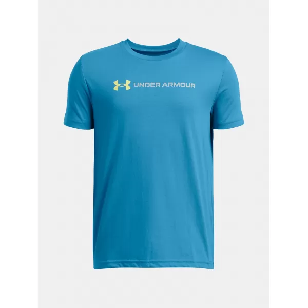  Chlapčenské tričko UNDER ARMOUR B LOGO WORDMARK SS 1389963-452 MODRÁ 