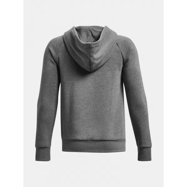  Chlapčenská mikina UNDER ARMOUR RIVAL FLEECE FZ HOODIE 1379794-025 SIVÁ 