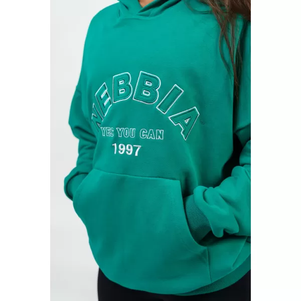  Oversize mikina s kapucňou GYM RAT 256 GREEN Nebbia 