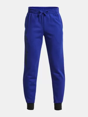 Chlapčenské tepláky UNDER ARMOUR RIVAL FLEECE SCRIPT JGRS 1379789-400 MODRÁ