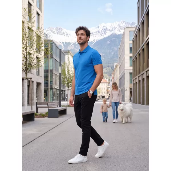  Pánske tričko s golierom ALTISPORT NoPrint NP/ALM302 ŠNORCHLOVAŤ MODRÁ 