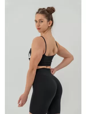 SNATCHED 614 BLACK Nebbia šortky s vysokým pásom, 9 palcové legíny
