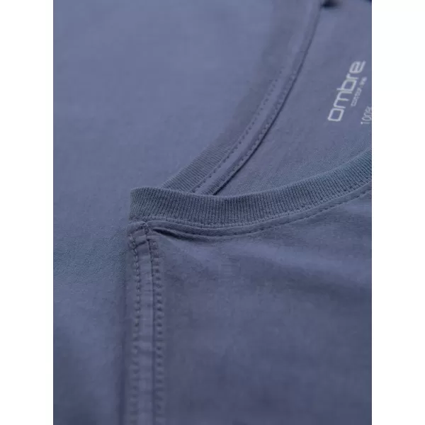  Pánske tričko OMBRE OM-TSBS-0236 MODRÝ DENIM 