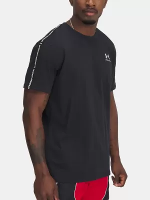 Pánske tričko UNDER ARMOUR ICON HWT TEE TAPING 1390300-001 ČIERNA