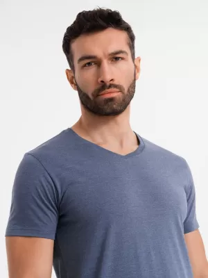 Tričko OMBRE OM-TSBS-0237 MODRÁ MELANGE