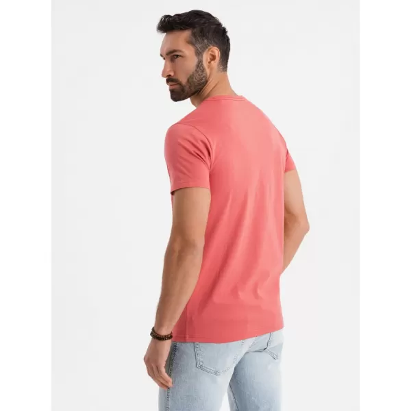  Pánske tričko OMBRE OM-TSBS-0236 KORALOVÝ 