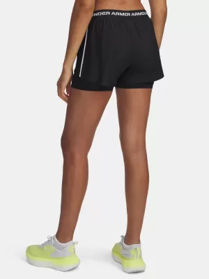 Dámske šortky UNDER ARMOUR TECH PLAY UP 2IN1 SHORTS 1389895-001 ČIERNA