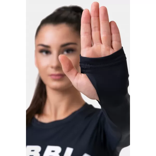  Športový crop top HERO dlhý rukáv 585 BLACK Nebbia 