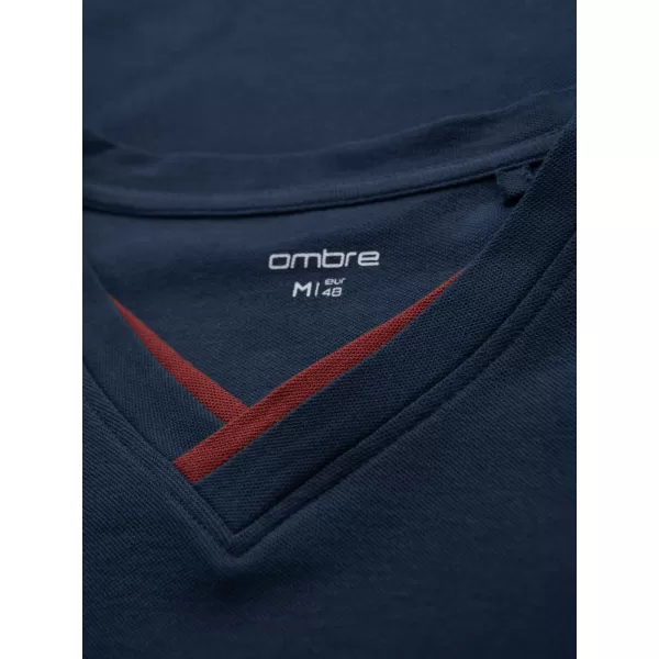  Pánske tričko OMBRE OM-TSCT-0198 NÁMORNÍCKA MODRÁ 